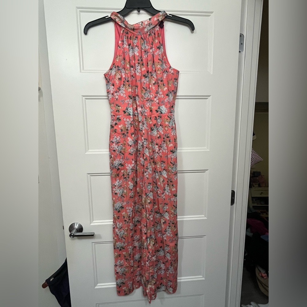 J. Crew Liberty Collection Coral Floral Jumpsuit